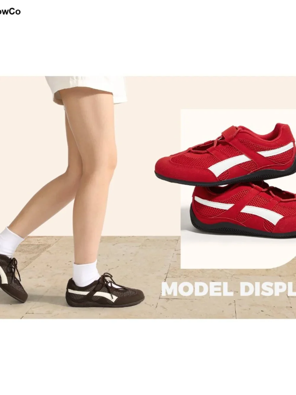 Women's Retro Fashion Sneakers - Lightweight Mesh Walking Shoes, Slip-Resistant